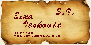 Sima Vesković vizit kartica